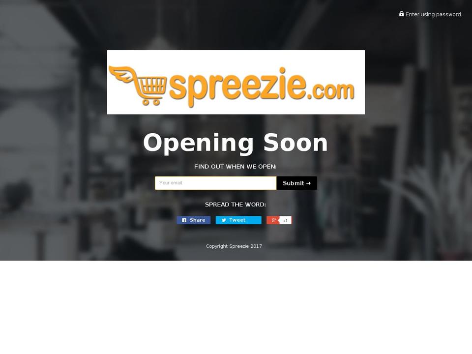 spreezie.com shopify website screenshot