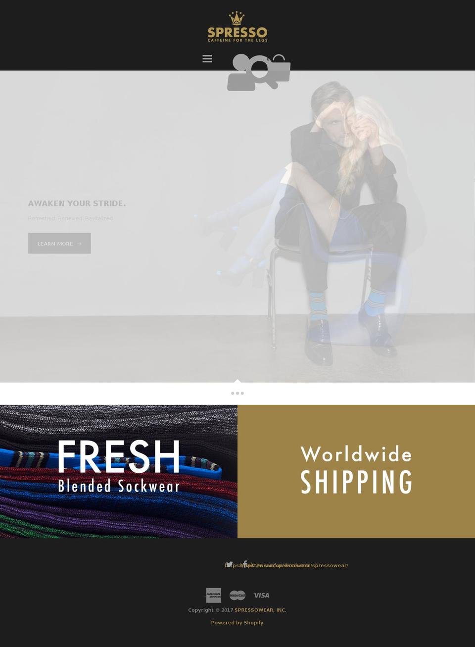 spressowear.com shopify website screenshot