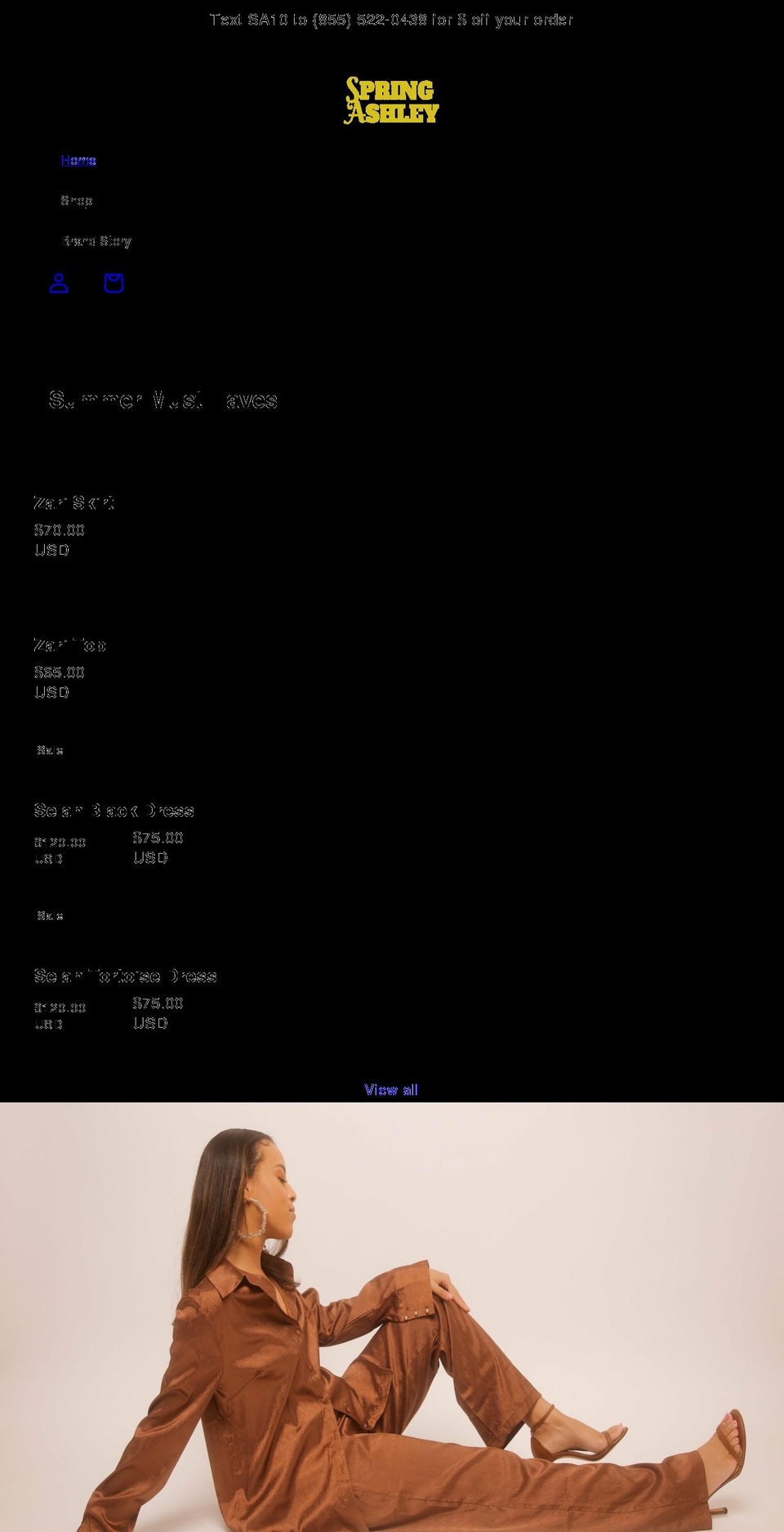 springashley.com shopify website screenshot