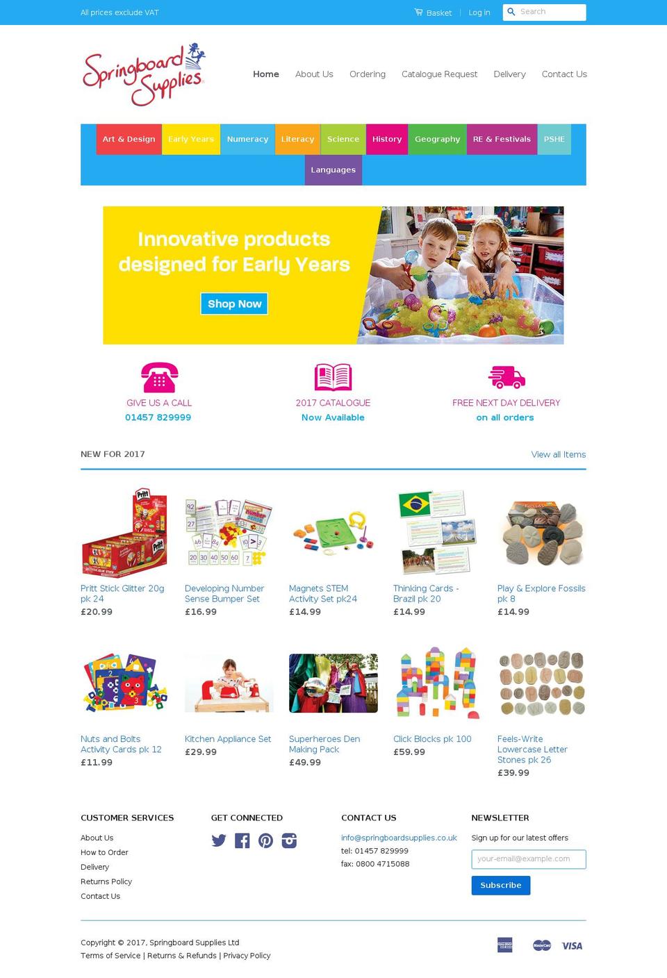 springboardsupplies.co.uk shopify website screenshot