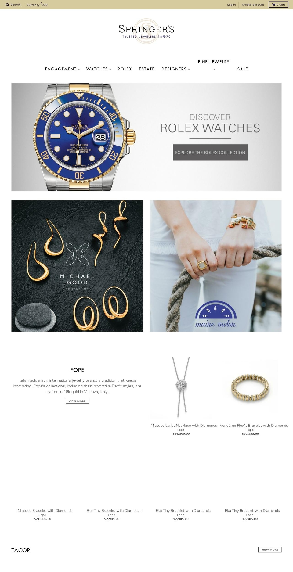 springersjewelers.com — Shopify storefront screenshot