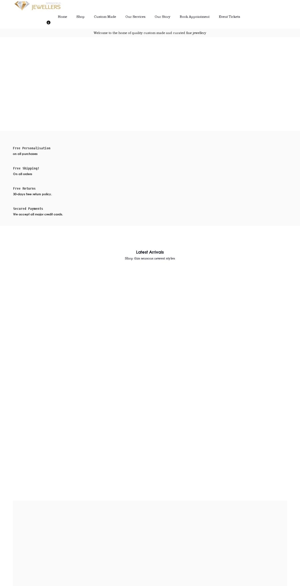 springfieldjewellers.com.au shopify website screenshot