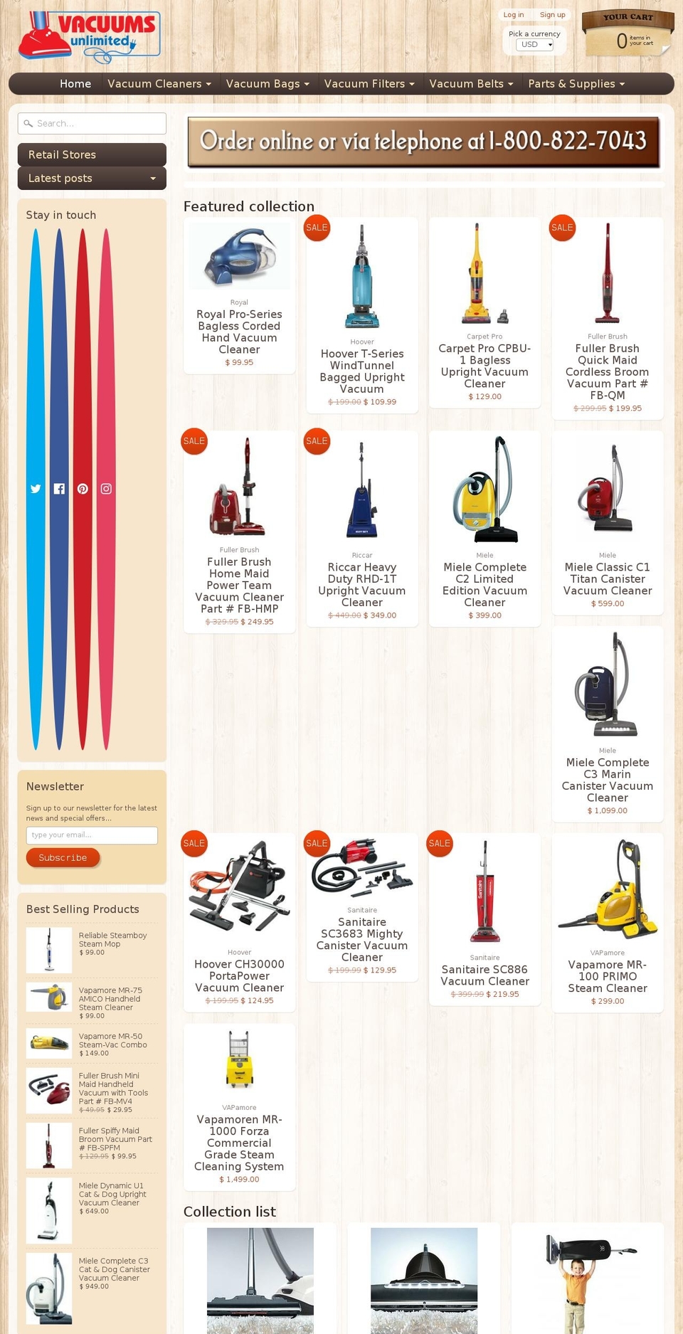 springfieldvacuums.com shopify website screenshot