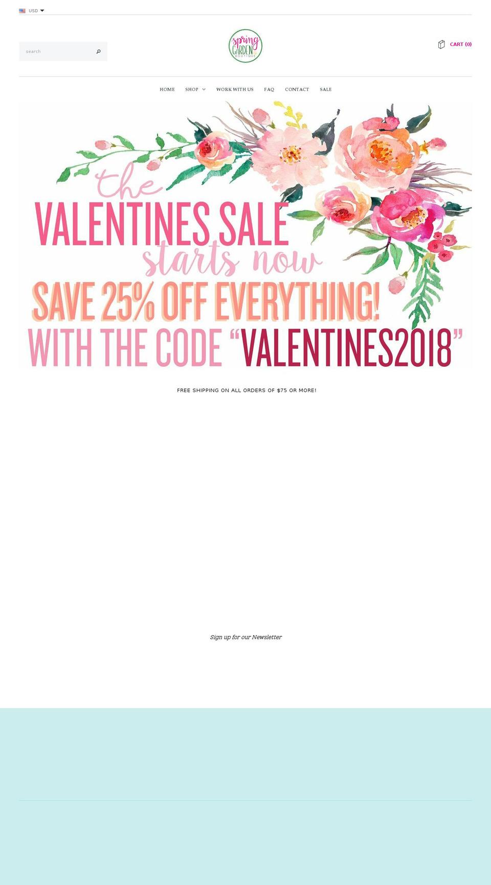 springgardenboutique.com — Shopify storefront screenshot