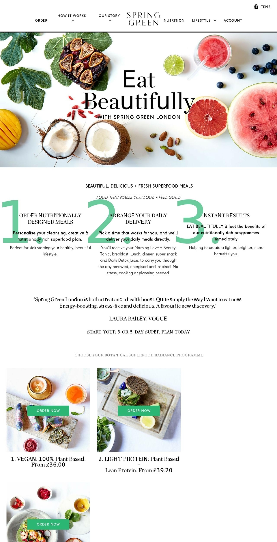 springgreenlondon.com shopify website screenshot