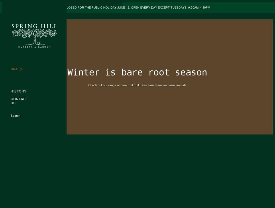 springhillnursery.com.au shopify website screenshot