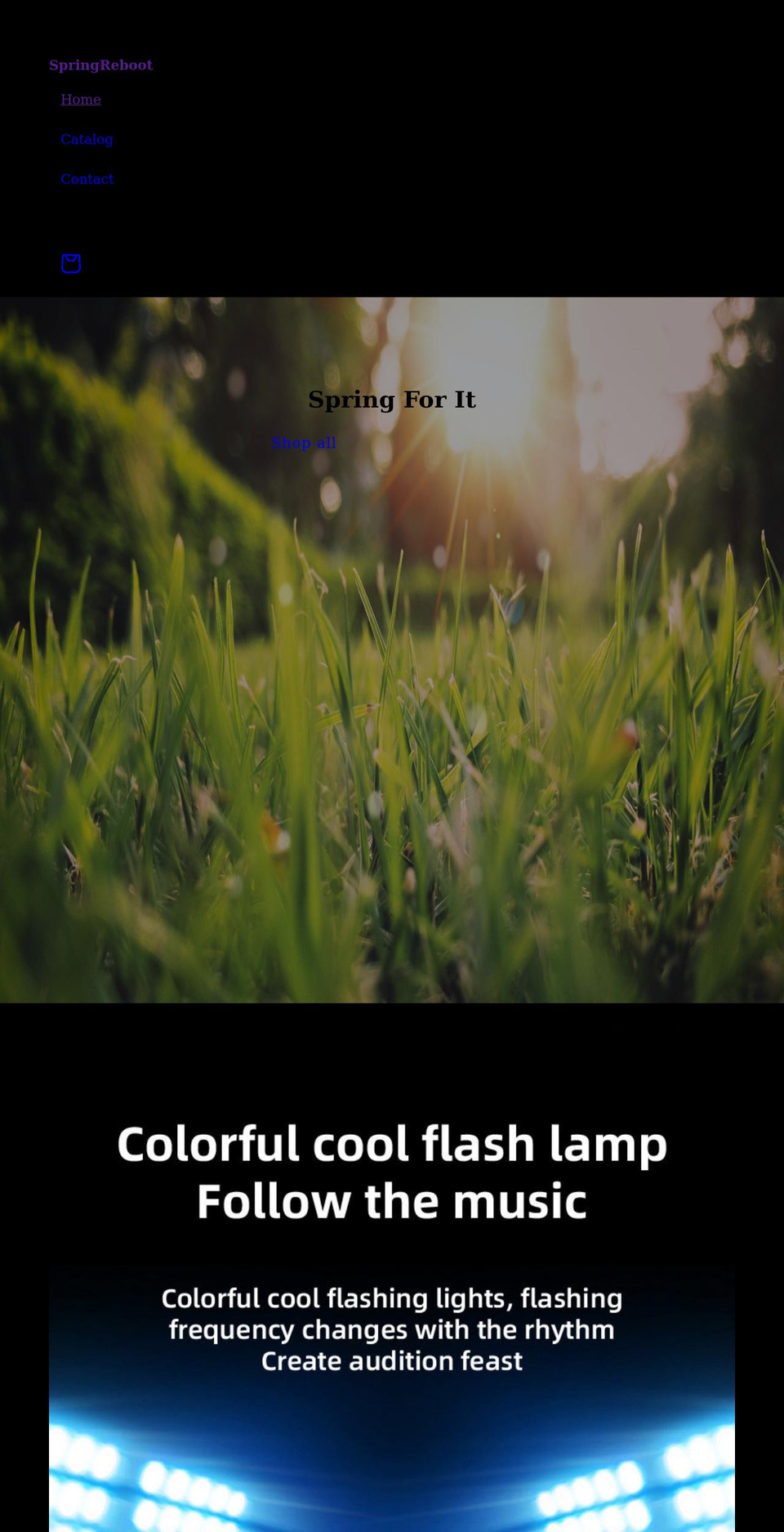 springreboot.com shopify website screenshot
