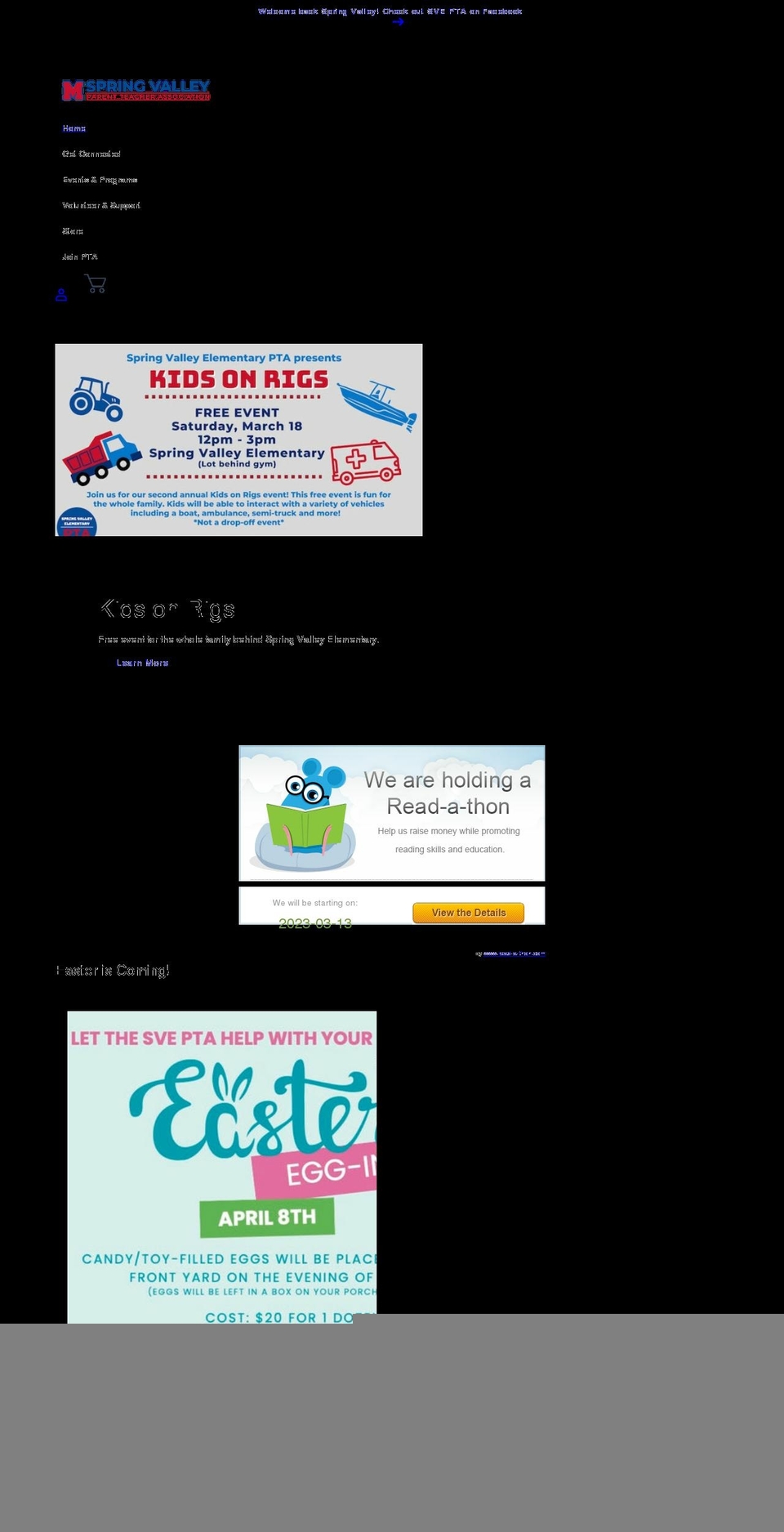 springvalleypta.com shopify website screenshot