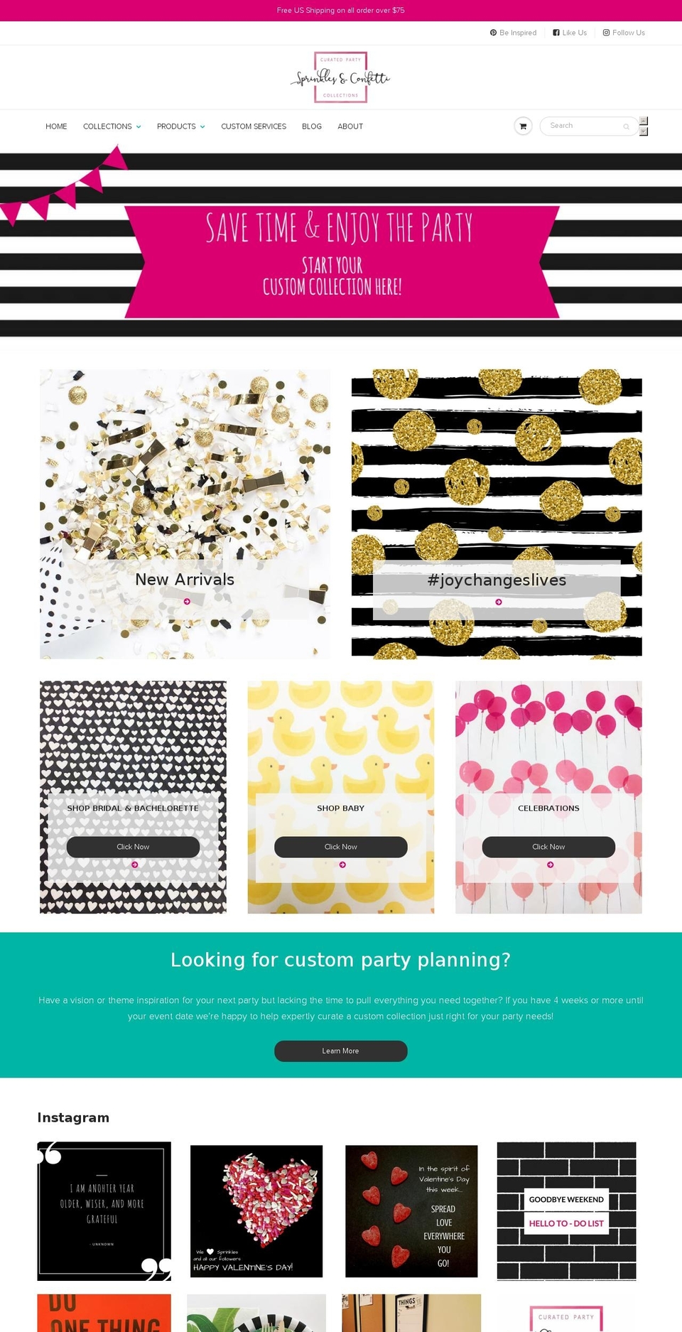 sprinklesandconfetti.com shopify website screenshot
