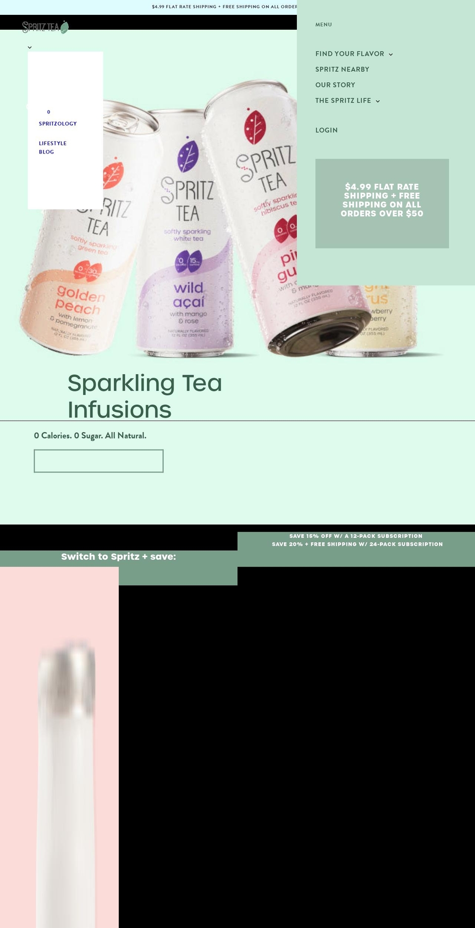 spritztea.com shopify website screenshot