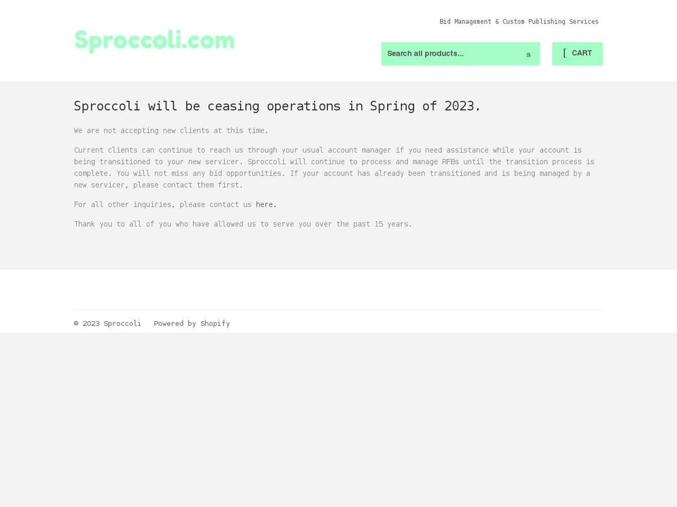 sproccoli.com shopify website screenshot