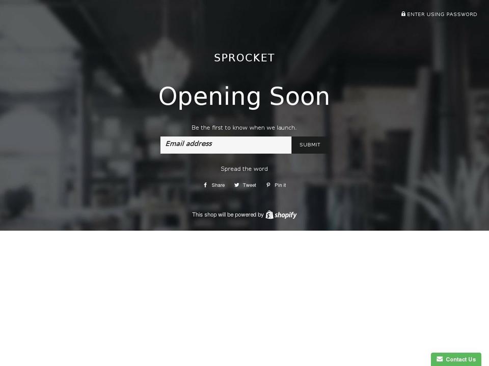 sprocketbrand.com shopify website screenshot