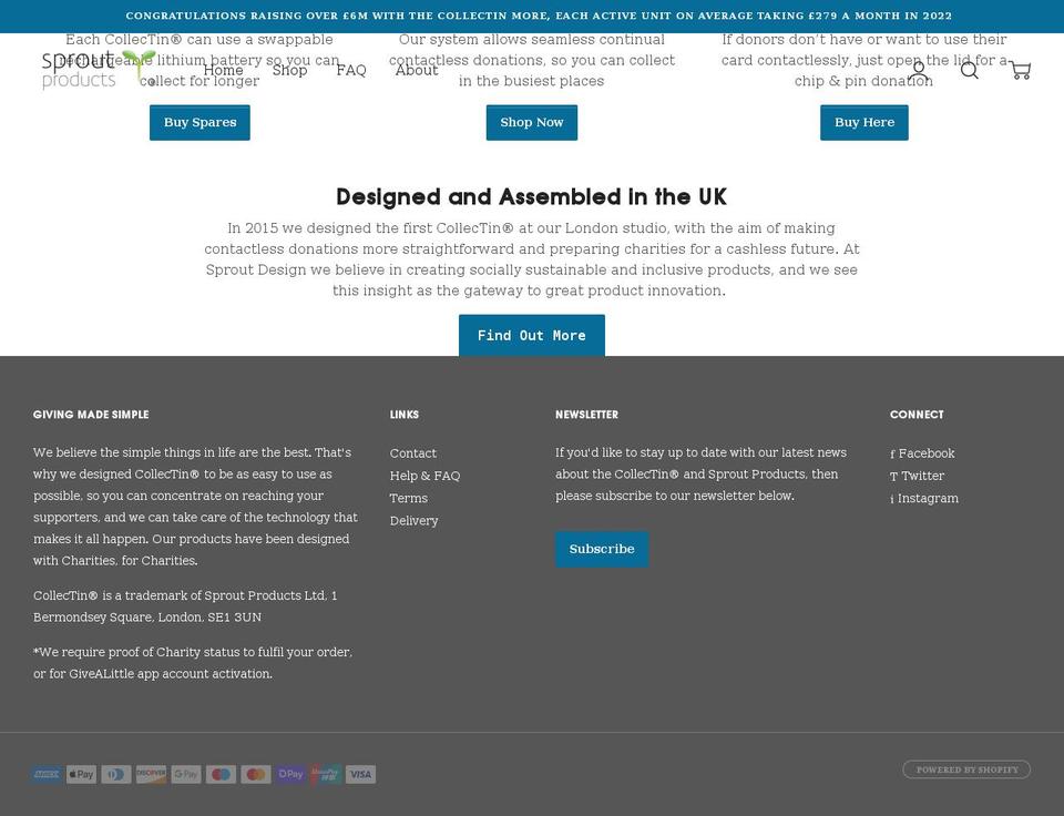 sprout.co.uk shopify website screenshot