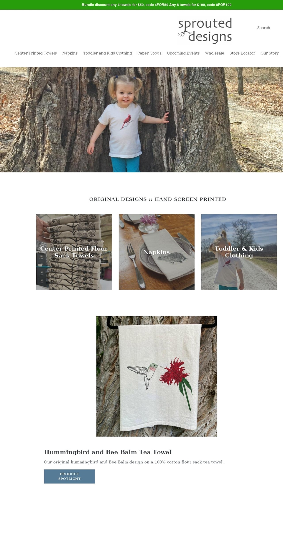 sprouteddesigns.com shopify website screenshot