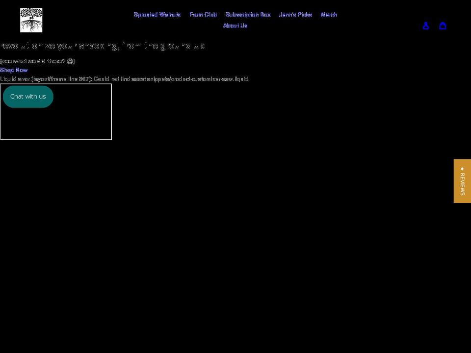 sproutedwalnut.com shopify website screenshot