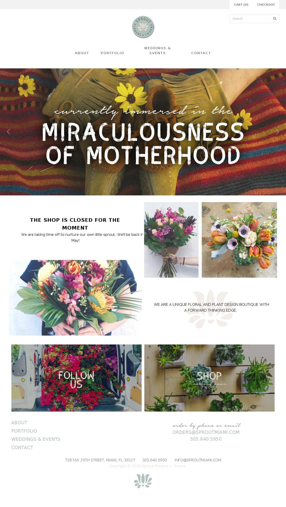 sproutflowersandcoffee.com shopify website screenshot