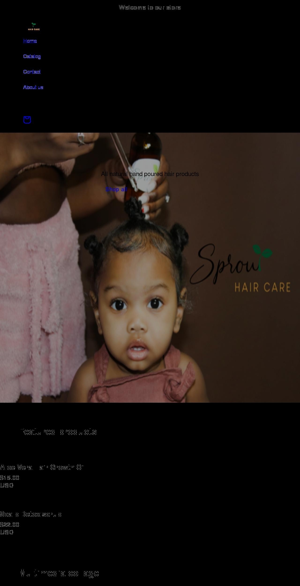 sprouthaircare.com shopify website screenshot