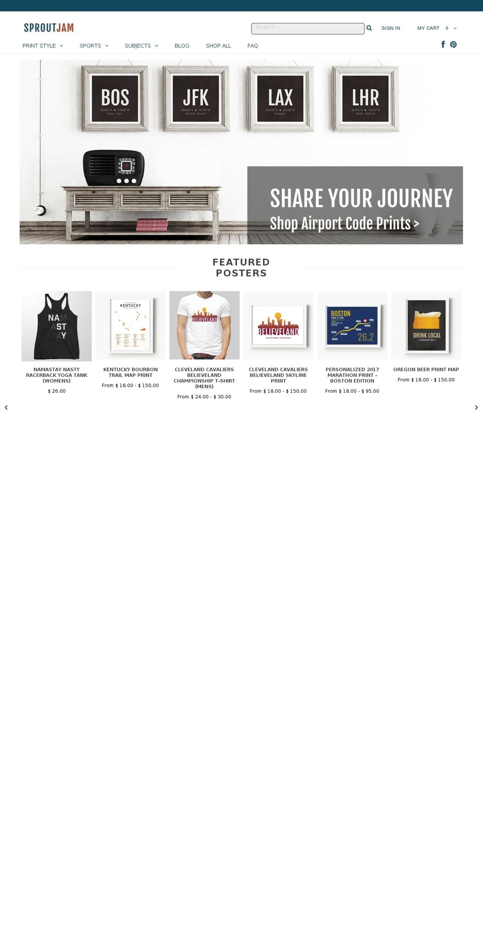 sproutjam.com shopify website screenshot