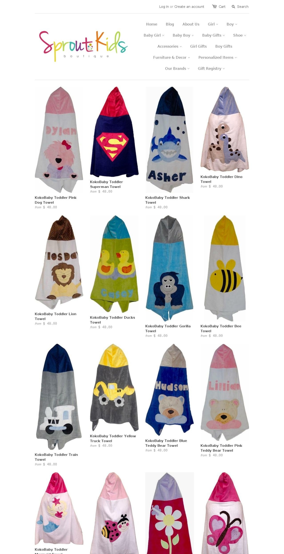 sproutkidshp.com shopify website screenshot