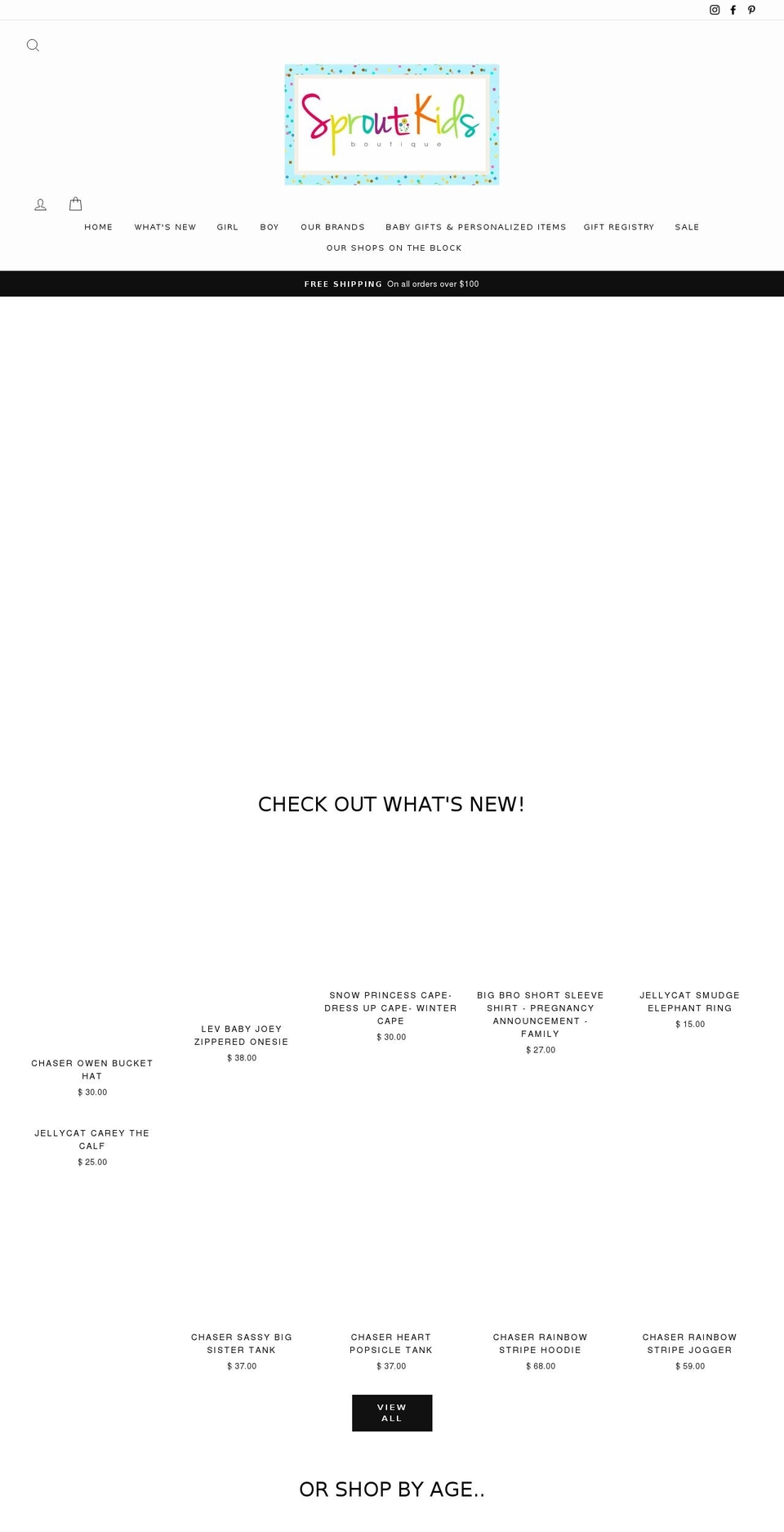 sproutontheblock.com shopify website screenshot