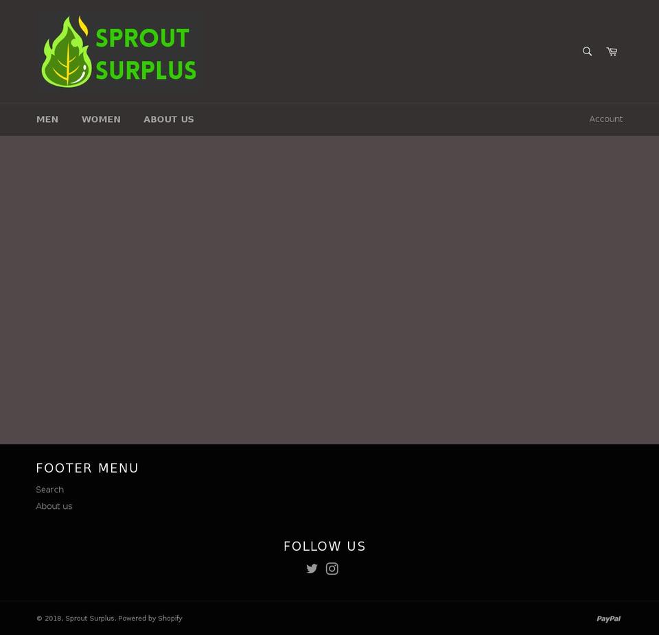 sproutsurplus.com — Shopify storefront screenshot