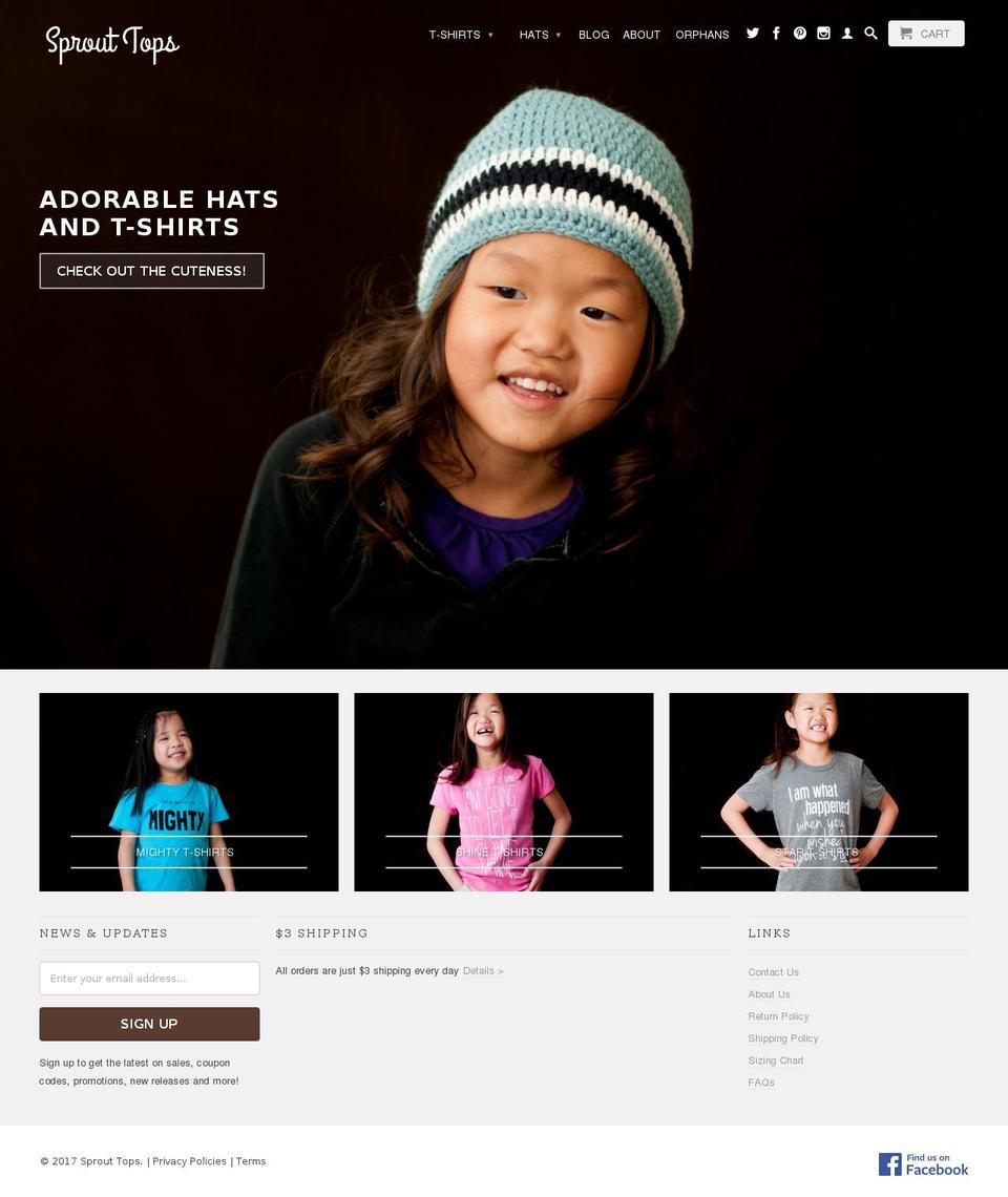 sprouttops.com shopify website screenshot