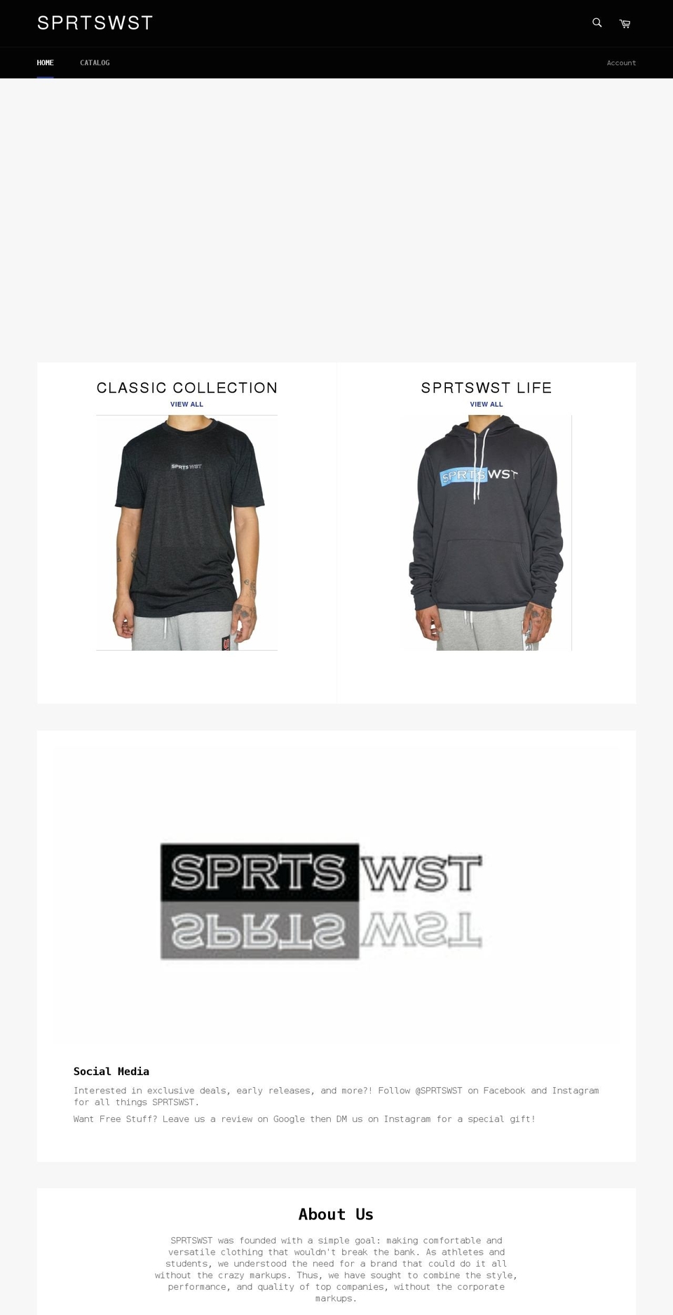 sprtswst.com shopify website screenshot