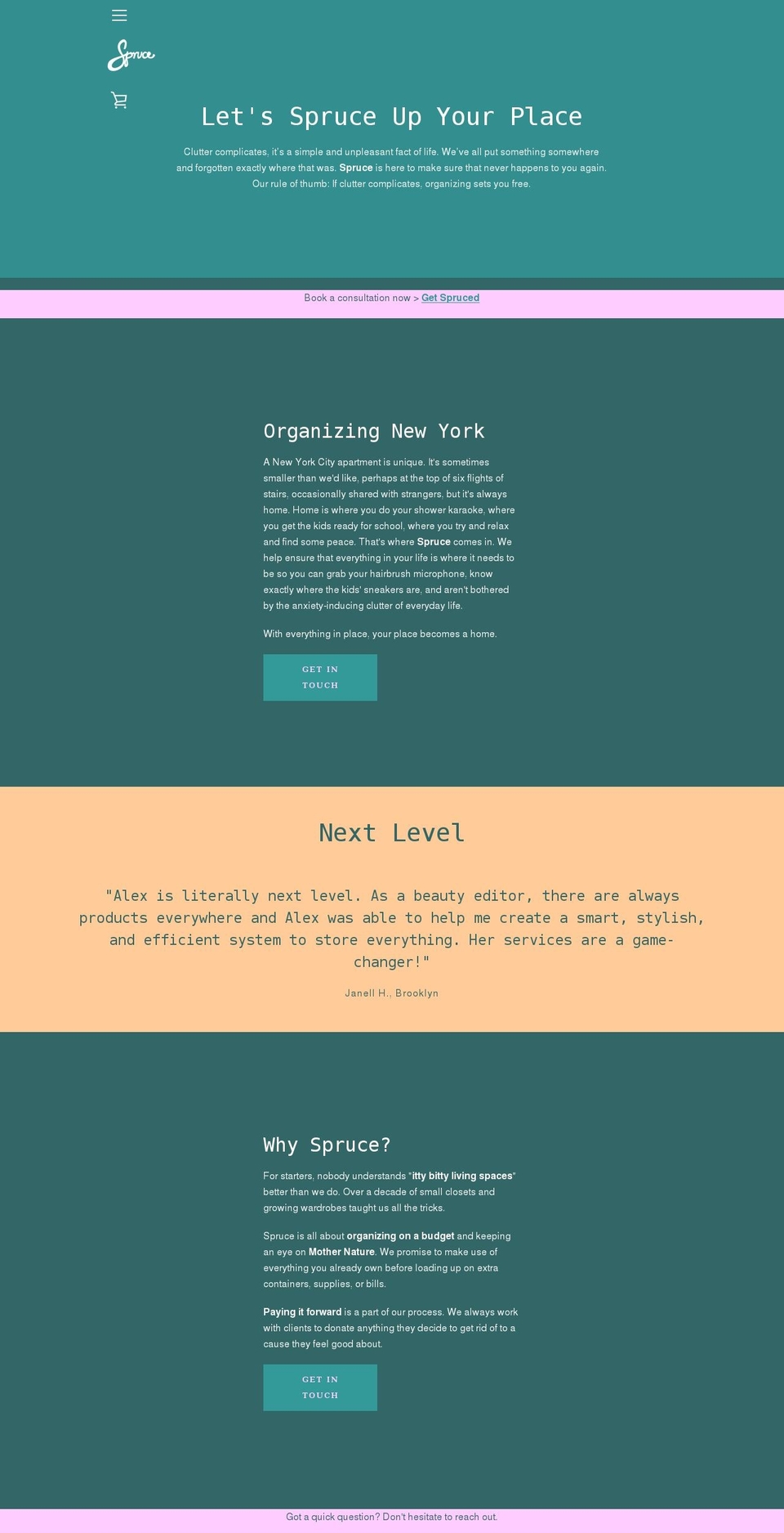 spruce-nyc.com shopify website screenshot
