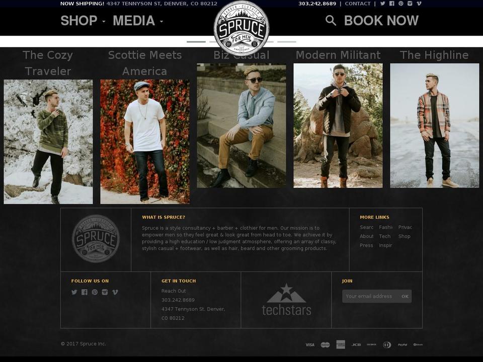 Venue Shopify theme site example spruce.me