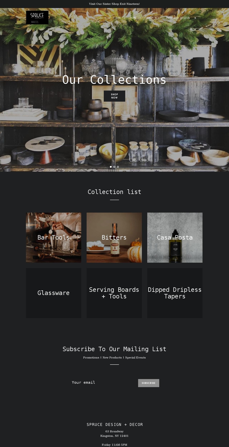 sprucedesignanddecor.com shopify website screenshot