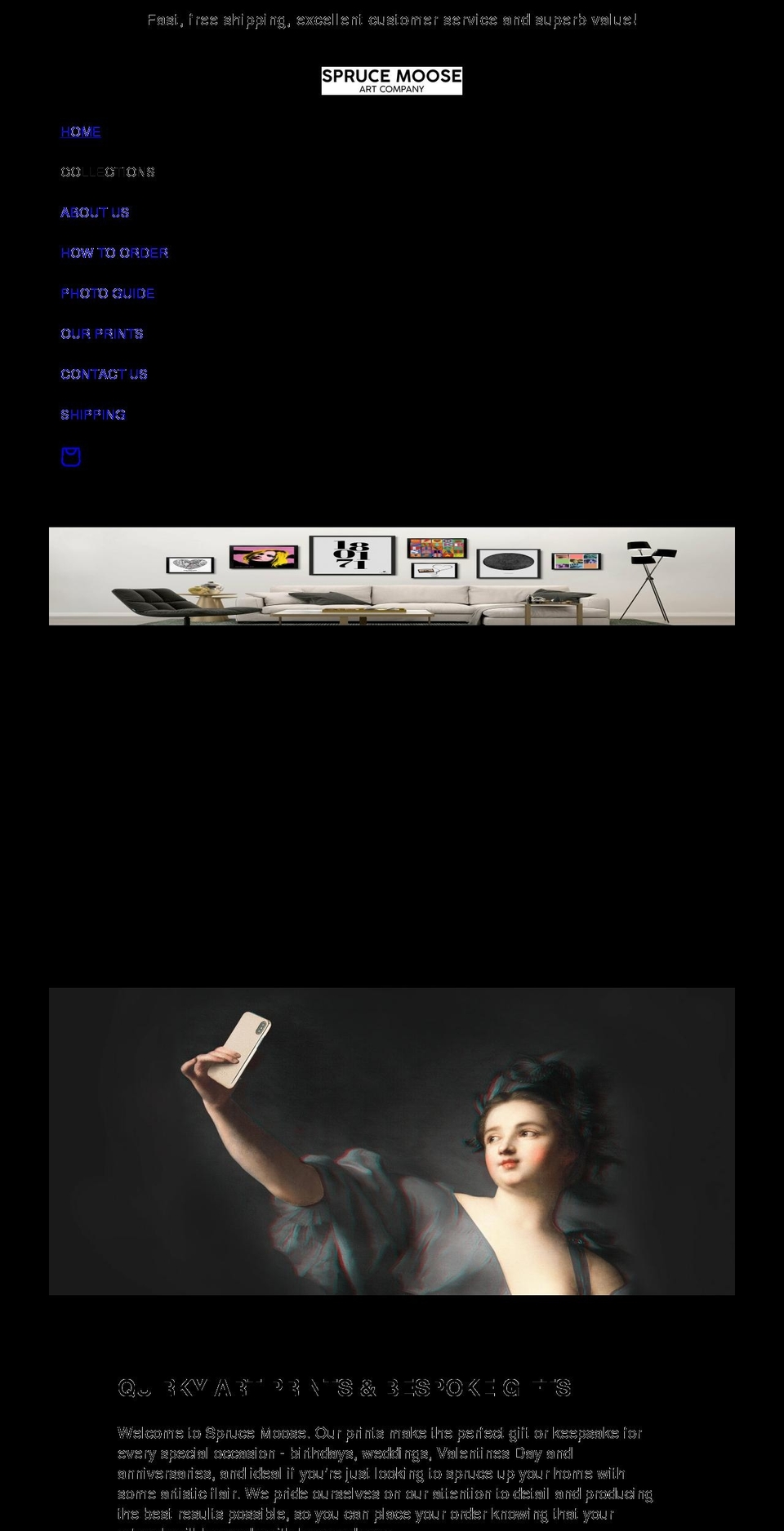 sprucemooseart.com shopify website screenshot