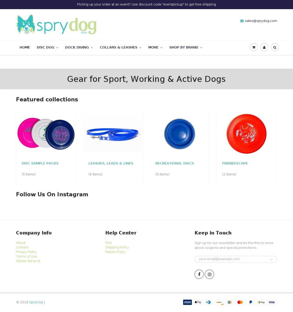 sprydog.com — Shopify storefront screenshot
