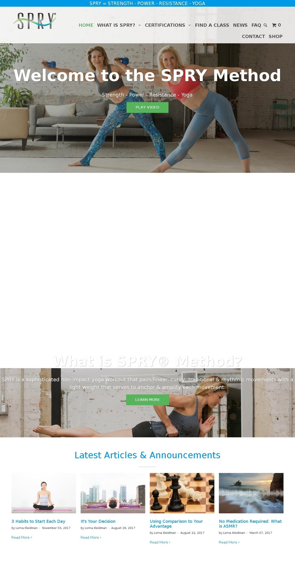spryyoga.com shopify website screenshot