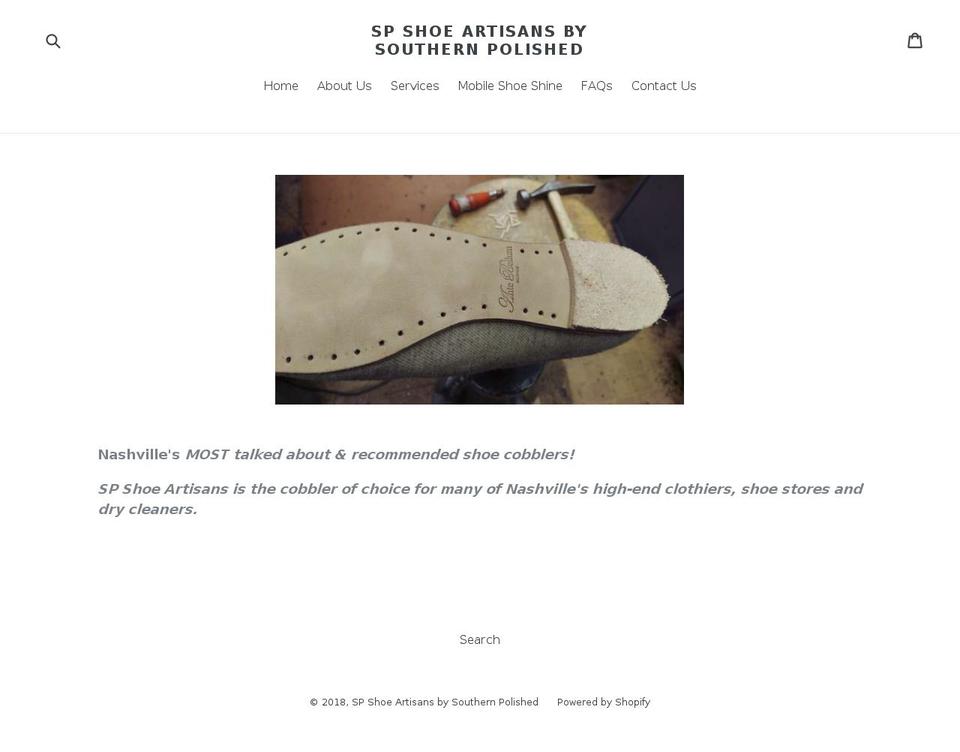 spshoeartisans.com — Shopify storefront screenshot