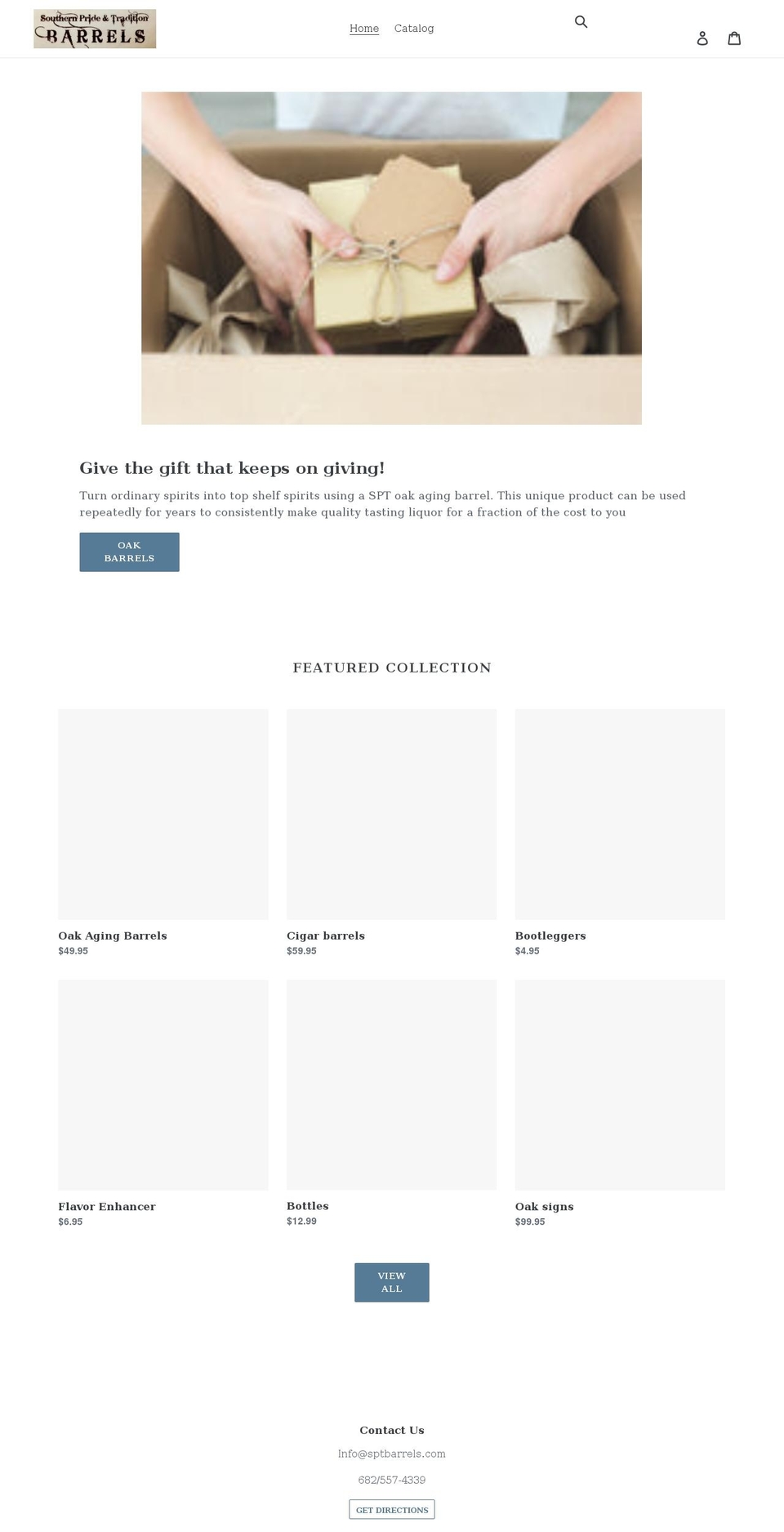 sptbarrels.com shopify website screenshot