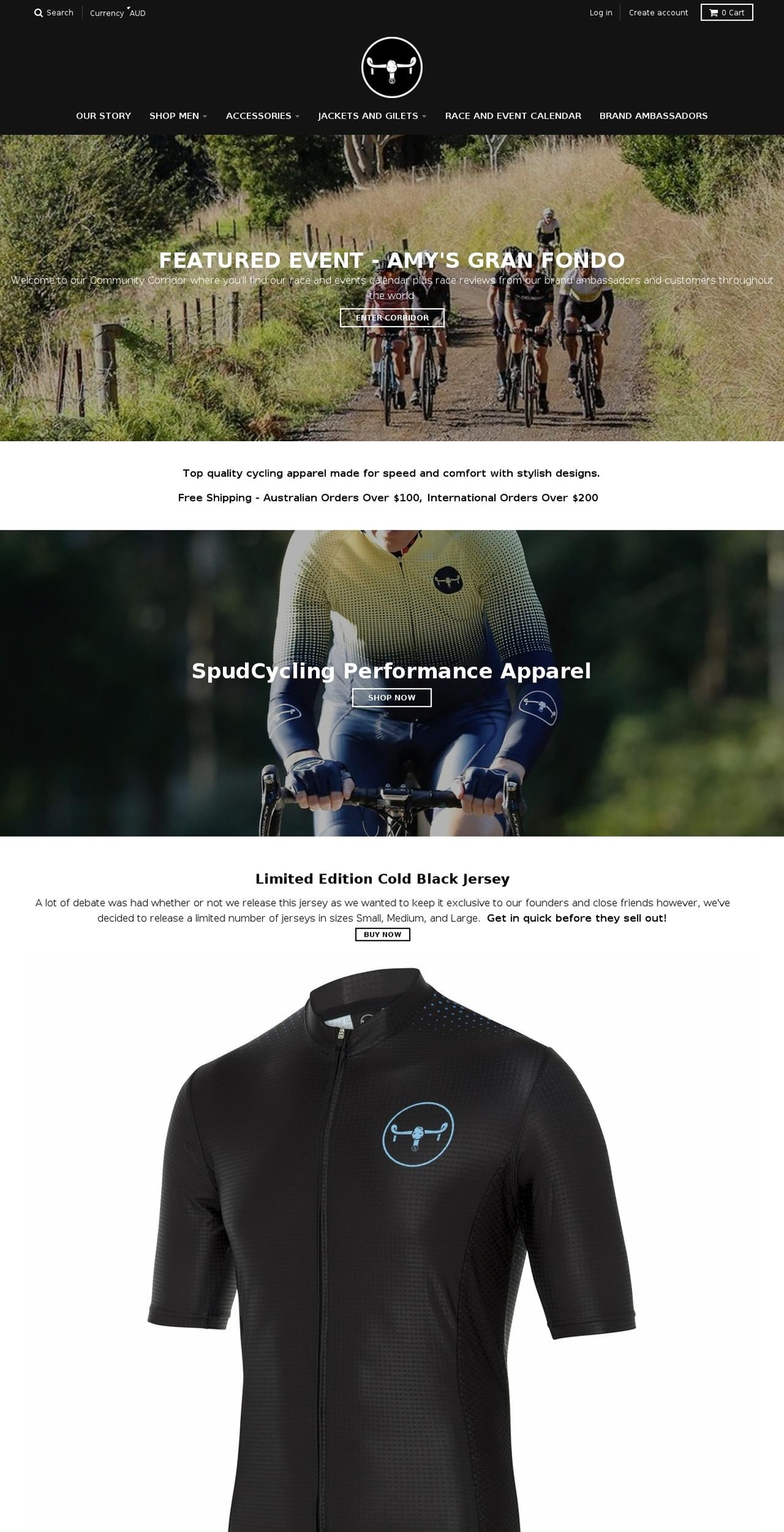 spudcycling.com — Shopify storefront screenshot