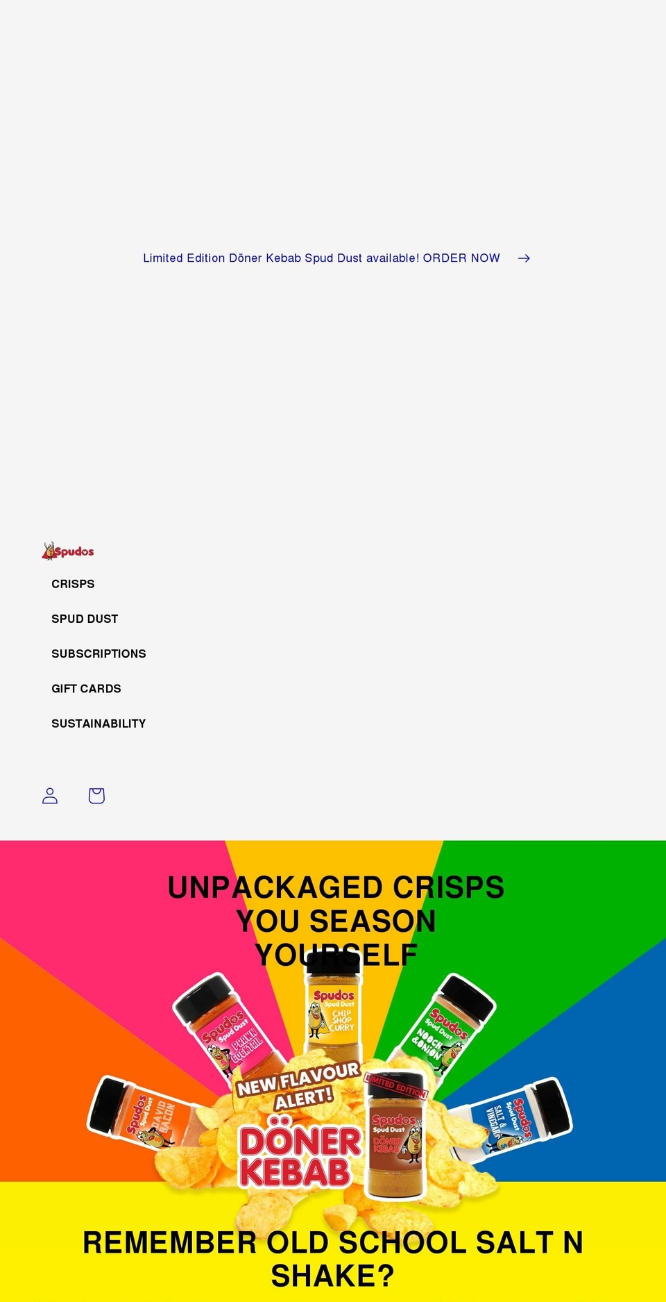 spudos.com shopify website screenshot