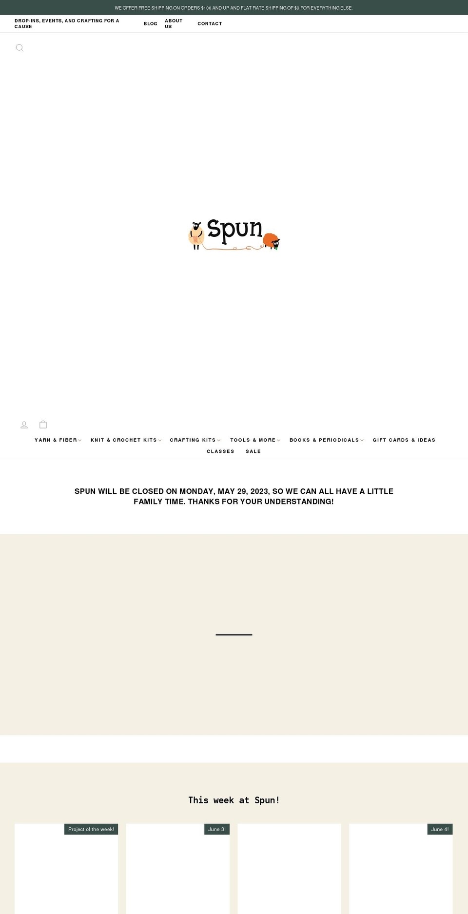 spunannarbor.com shopify website screenshot