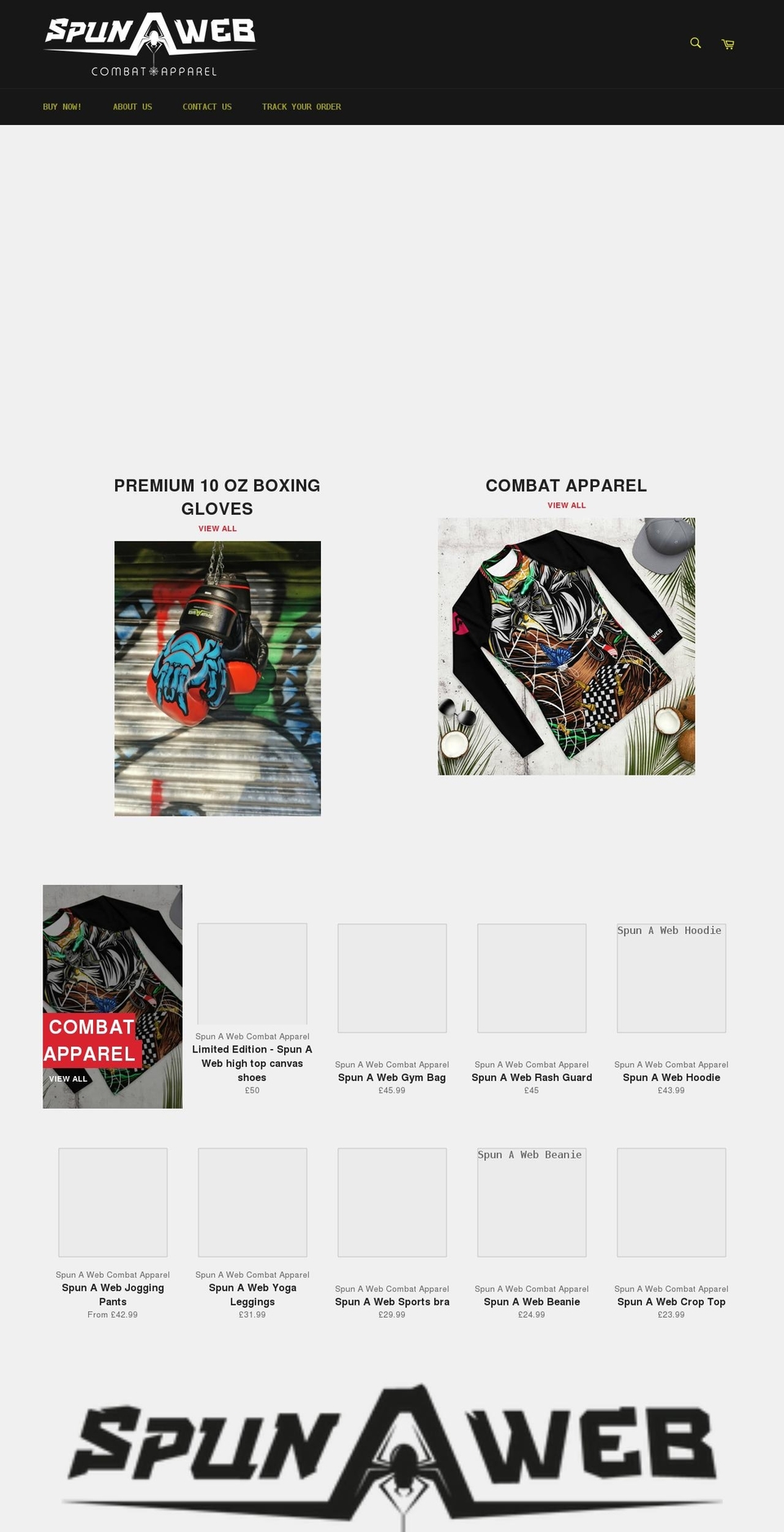 spunaweb.com shopify website screenshot
