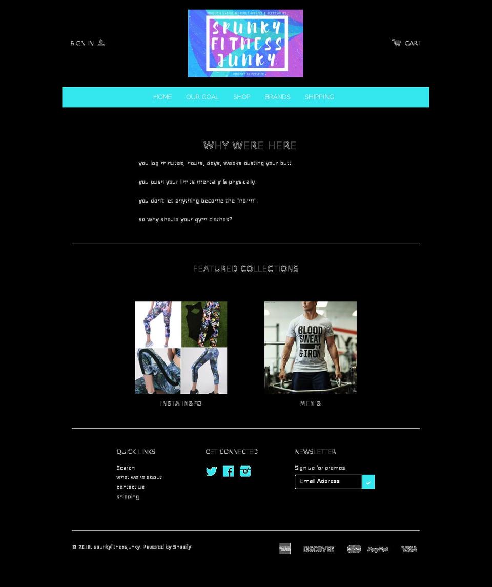 spunkyfitnessjunky.com — Shopify storefront screenshot