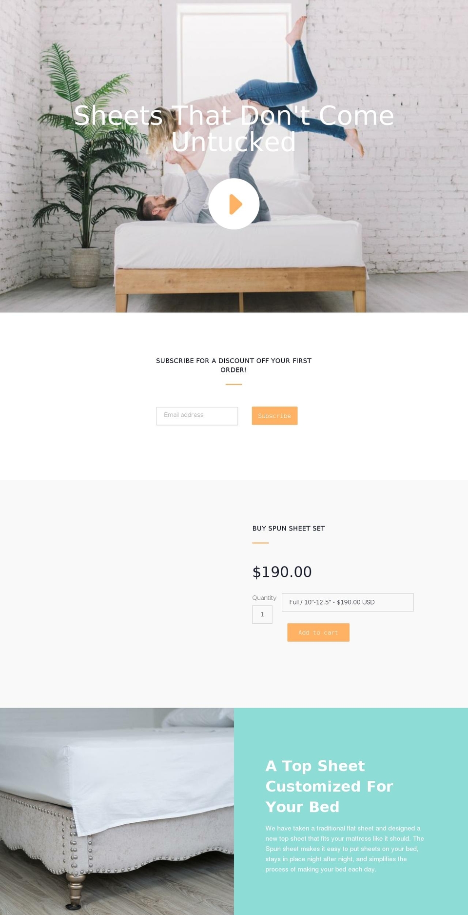 spunsheets.com — Shopify storefront screenshot