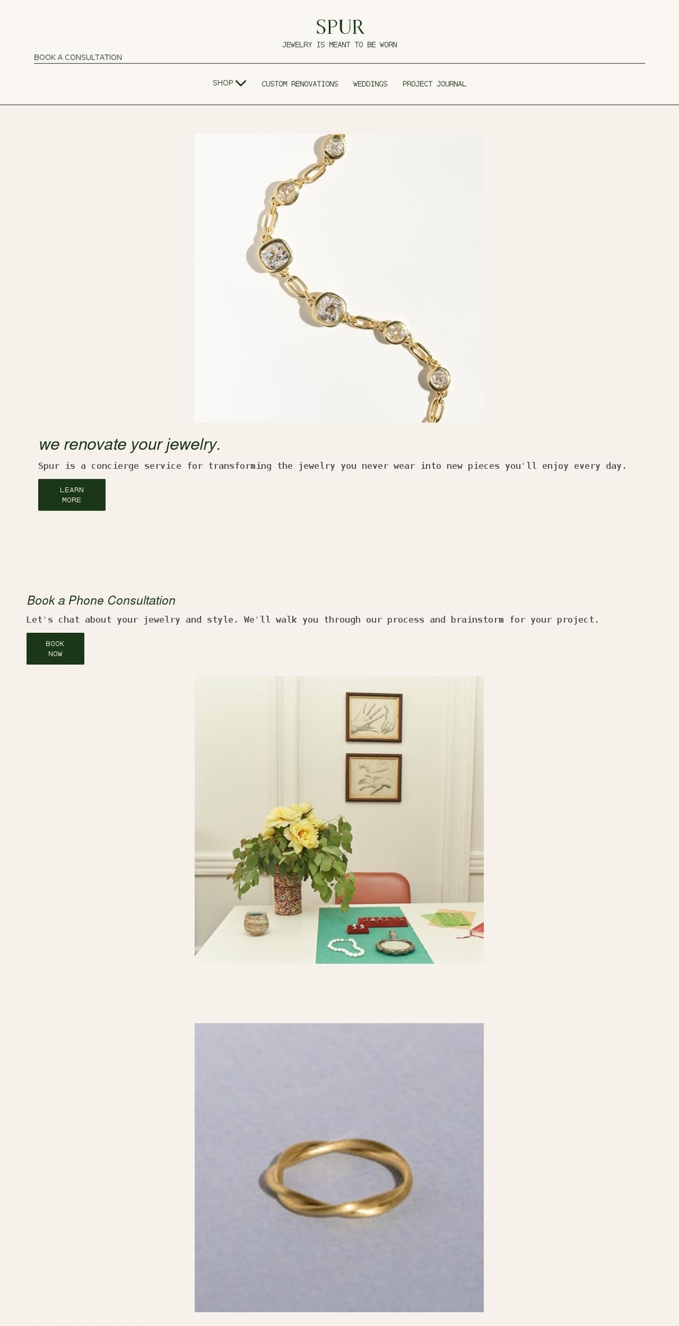 spurjewelry.com shopify website screenshot