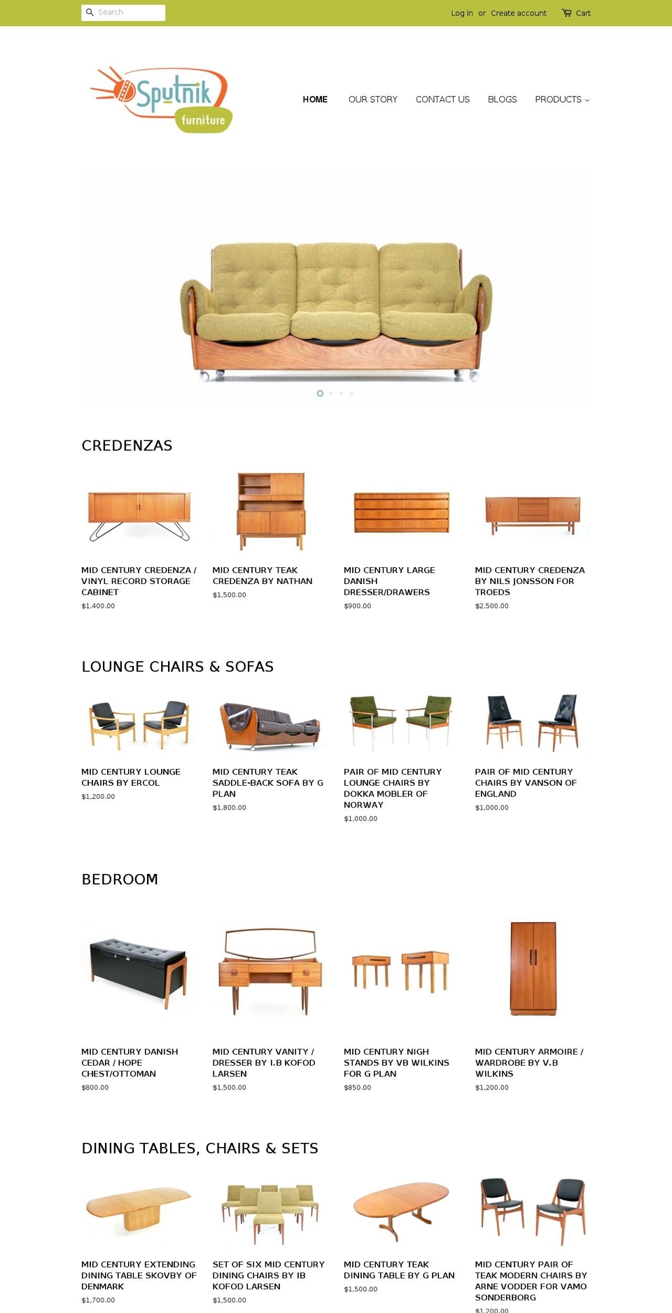 sputnikfurniture.com shopify website screenshot