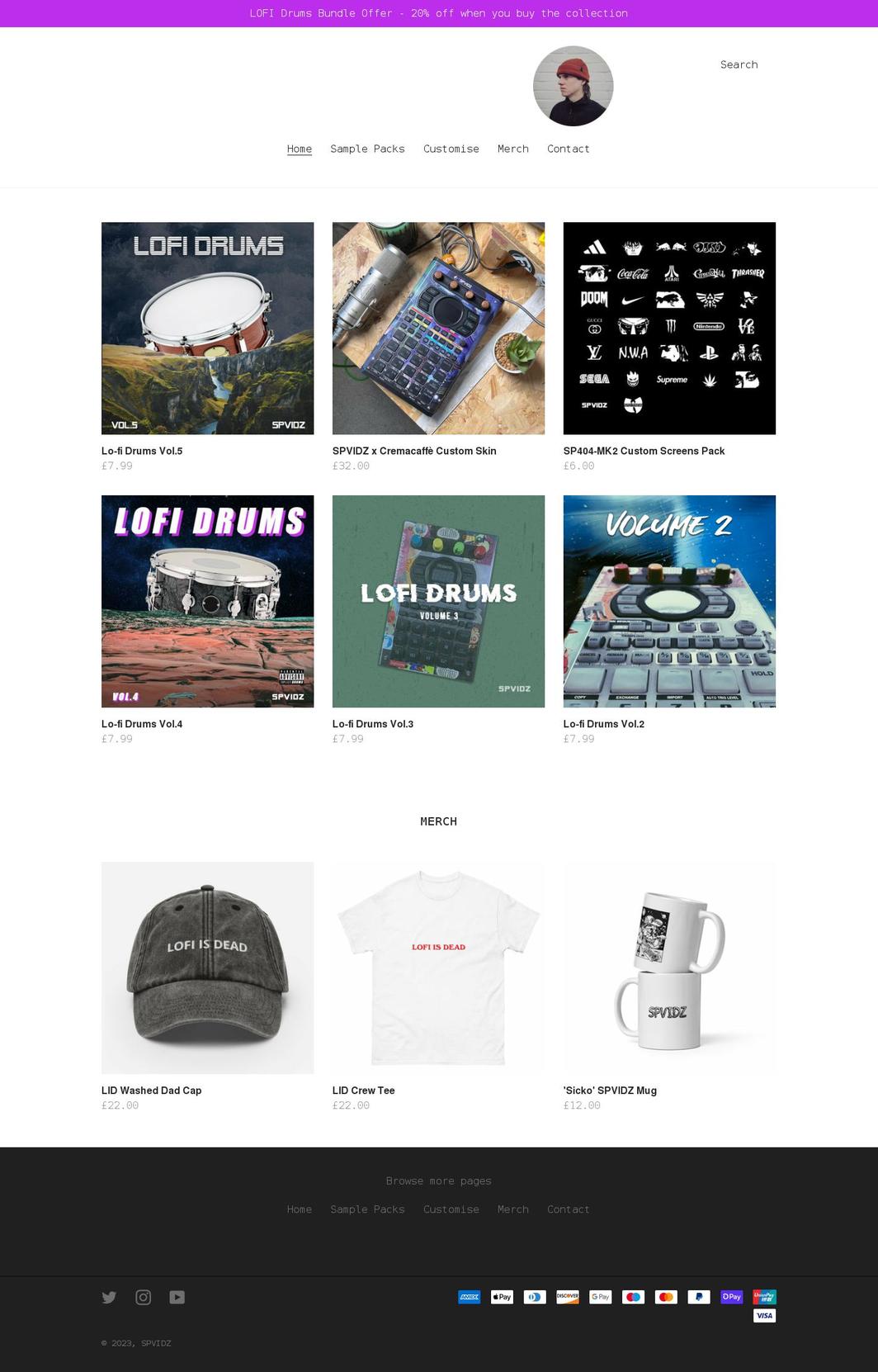 spvidz.com shopify website screenshot