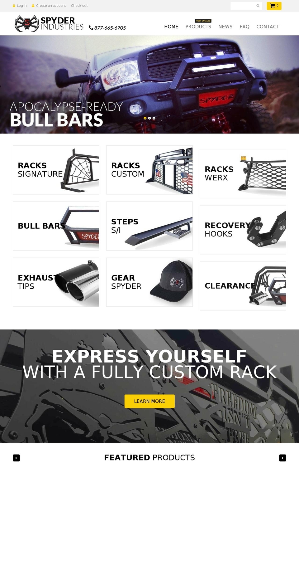 spyderindustries.com shopify website screenshot