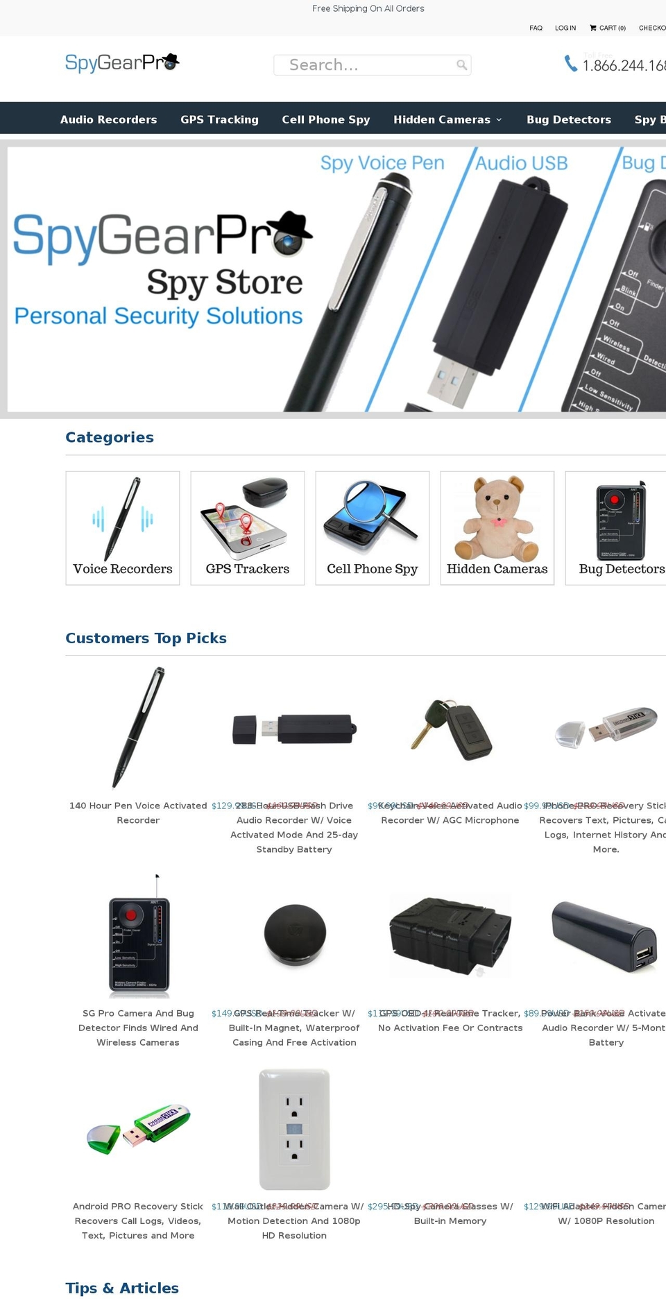 Updated theme 6.4.1 April-30-2018 Shopify theme site example spygearpro.com