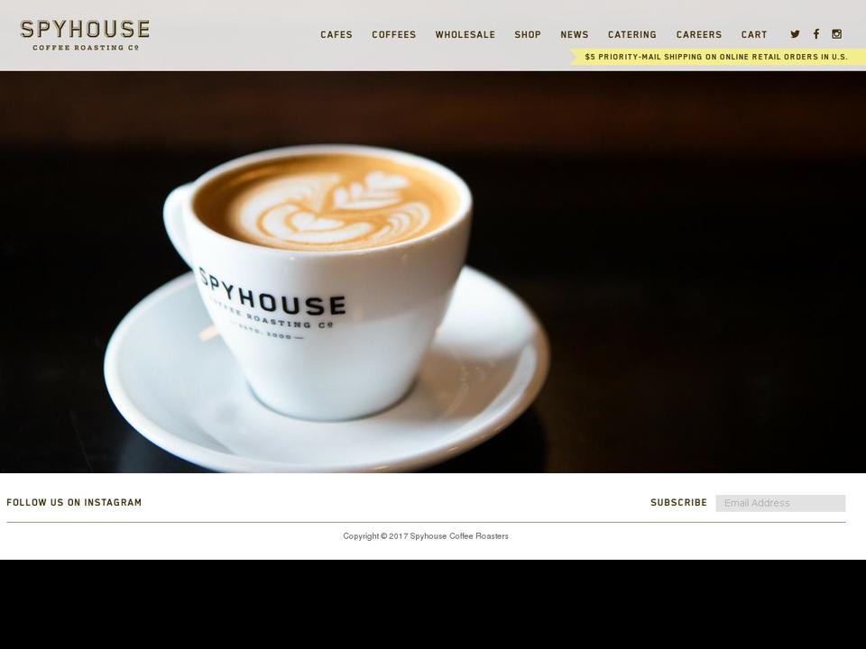 spyhousecoffee.com shopify website screenshot