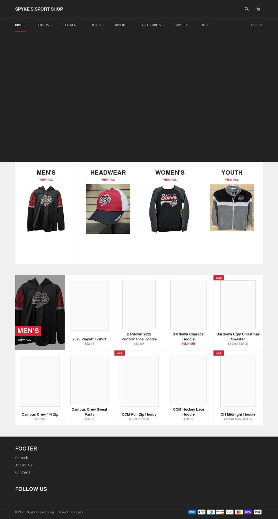 spykes-sport-shop.myshopify.com shopify website screenshot