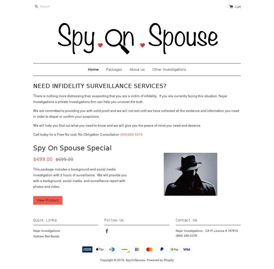 spyonspouse.us shopify website screenshot