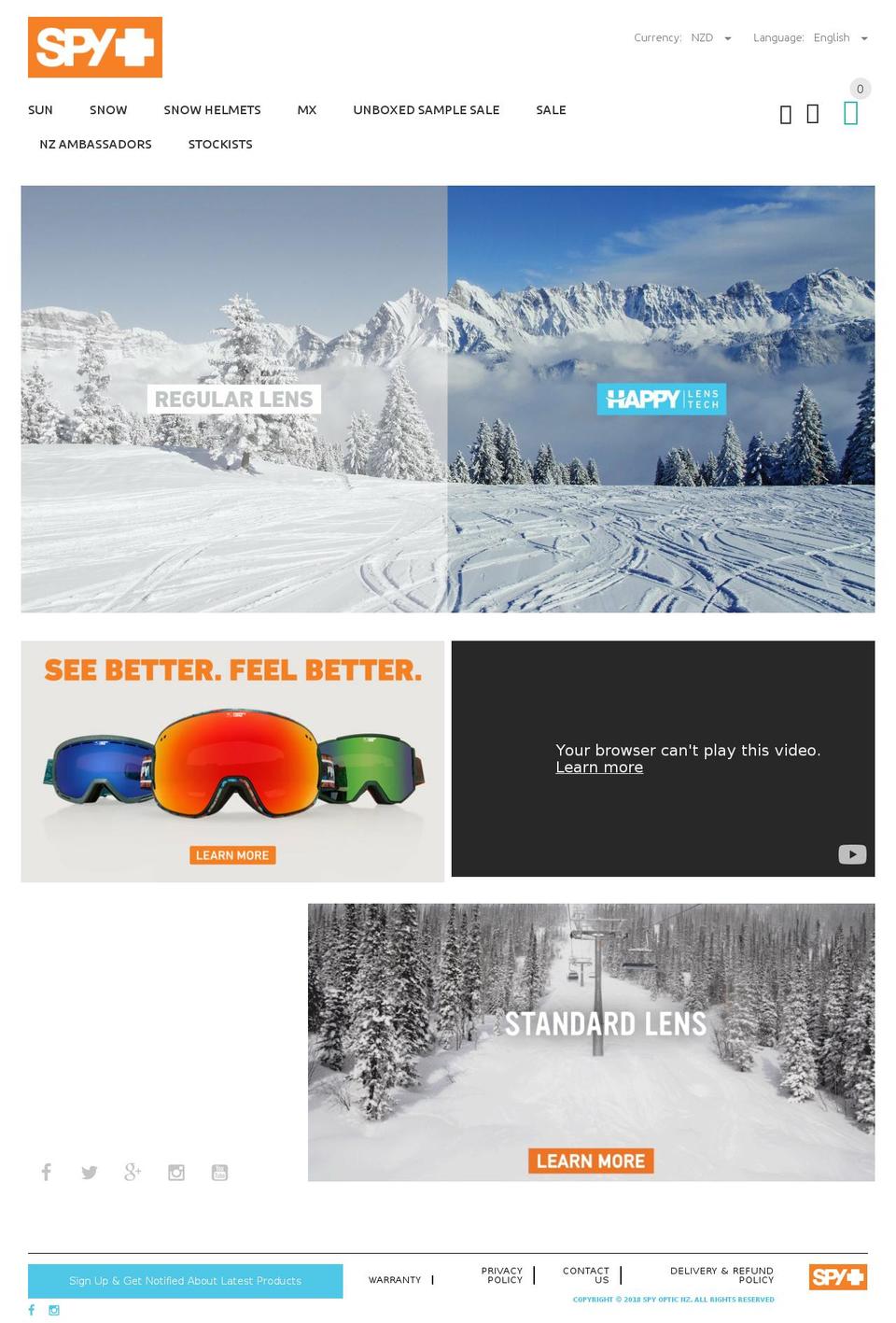 spyoptic.co.nz shopify website screenshot